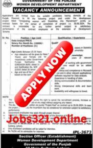 Women Development Department Punjab Jobs Opportunity April 2024